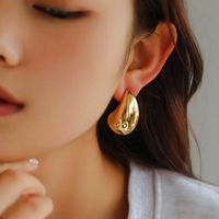 1 Pair Simple Style Water Droplets Plating Metal 18k Gold Plated Ear Studs main image 3