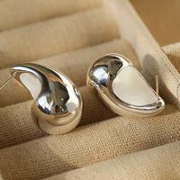 1 Pair Simple Style Water Droplets Plating Metal 18k Gold Plated Ear Studs main image 5