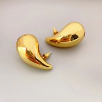1 Pair Simple Style Water Droplets Plating Metal 18k Gold Plated Ear Studs sku image 10