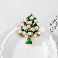 Cute Christmas Tree Alloy Inlay Artificial Pearls Unisex Brooches main image 2
