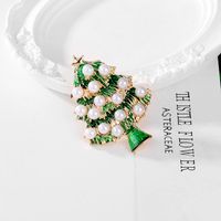Cute Christmas Tree Alloy Inlay Artificial Pearls Unisex Brooches main image 3