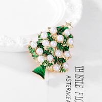 Cute Christmas Tree Alloy Inlay Artificial Pearls Unisex Brooches main image 6