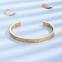 Elegant Simple Style Star Titanium Steel Polishing Plating Inlay Zircon 18k Gold Plated Cuff Bracelets main image 2