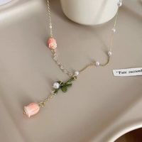 Sweet Korean Style Flower Alloy Pendant Necklace main image 4