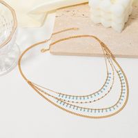 Modern Style Oval Eye Stainless Steel Plating Inlay Turquoise Gold Plated Bracelets Necklace main image 4