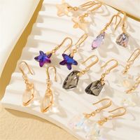 1 Pair Casual Elegant Modern Style Geometric Heart Shape Flower Copper Zircon Gold Plated Drop Earrings main image 4