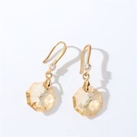 1 Pair Casual Elegant Modern Style Geometric Heart Shape Flower Copper Zircon Gold Plated Drop Earrings sku image 7
