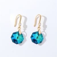 1 Pair Casual Elegant Modern Style Geometric Heart Shape Flower Copper Zircon Gold Plated Drop Earrings sku image 9