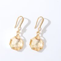 1 Pair Casual Elegant Modern Style Geometric Heart Shape Flower Copper Zircon Gold Plated Drop Earrings sku image 12