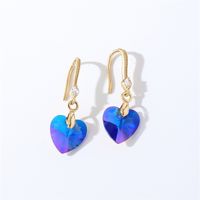 1 Pair Casual Elegant Modern Style Geometric Heart Shape Flower Copper Zircon Gold Plated Drop Earrings sku image 16