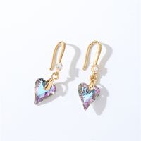 1 Pair Casual Elegant Modern Style Geometric Heart Shape Flower Copper Zircon Gold Plated Drop Earrings sku image 18