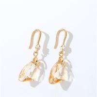 1 Pair Casual Elegant Modern Style Geometric Heart Shape Flower Copper Zircon Gold Plated Drop Earrings sku image 22