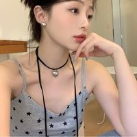 Lady Korean Style Heart Shape Pu Leather Women's Necklace main image 4