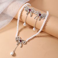 Luxurious Solid Color Alloy Plating Inlay Rhinestones Silver Plated Women's Jewelry Set main image 1
