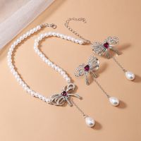 Luxurious Solid Color Alloy Plating Inlay Rhinestones Silver Plated Women's Jewelry Set main image 3