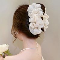 Elegant Korean Style Solid Color Bow Knot Rhinestone Gauze Hair Clip main image 5