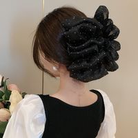 Elegant Korean Style Solid Color Bow Knot Rhinestone Gauze Hair Clip main image 4