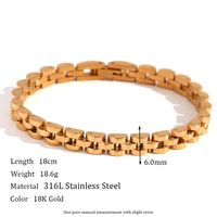 Basic Simple Style Classic Style Solid Color Stainless Steel Plating 18k Gold Plated Bracelets main image 5