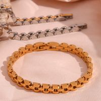 Basic Simple Style Classic Style Solid Color Stainless Steel Plating 18k Gold Plated Bracelets main image 1