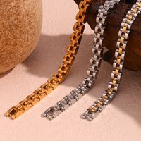 Basic Simple Style Classic Style Solid Color Stainless Steel Plating 18k Gold Plated Bracelets main image 4