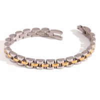 Einfacher Stil Klassischer Stil Geometrisch Rostfreier Stahl Überzug 18 Karat Vergoldet Armbänder Halskette sku image 3