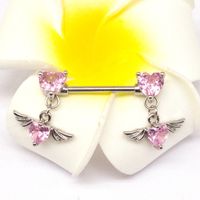Elegant Beach Heart Shape Wings Copper Plating Inlay Zircon White Gold Plated Gold Plated Chest Ring main image 3