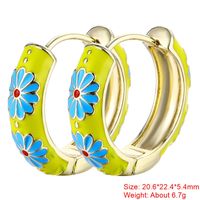 1 Paar Süss Blume Emaille Überzug Kupfer 18 Karat Vergoldet Reif Ohrringe sku image 17
