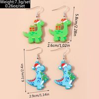 1 Pair Cute Christmas Hat Christmas Tree Dinosaur Zinc Alloy Drop Earrings main image 5