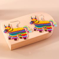 1 Pair Cute Modern Style Colorful Horse Zinc Alloy Drop Earrings main image 7