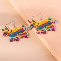 1 Pair Cute Modern Style Colorful Horse Zinc Alloy Drop Earrings main image 3