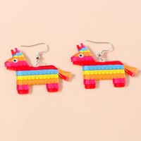 1 Pair Cute Modern Style Colorful Horse Zinc Alloy Drop Earrings main image 8