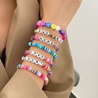 Ethnic Style Simple Style Letter Colorful Flower Beaded Soft Clay Wholesale Bracelets main image 1