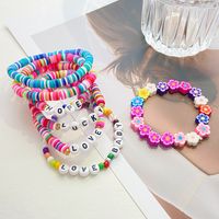Ethnic Style Simple Style Letter Colorful Flower Beaded Soft Clay Wholesale Bracelets main image 4
