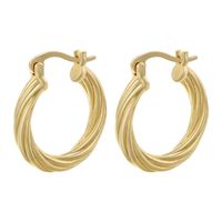 1 Pair Elegant Luxurious Simple Style Twist Plating Hollow Out Copper 18k Gold Plated Hoop Earrings main image 6