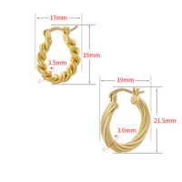 1 Pair Elegant Luxurious Simple Style Twist Plating Hollow Out Copper 18k Gold Plated Hoop Earrings main image 2