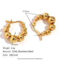 1 Pair Basic Classic Style Geometric Plating Stainless Steel 18k Gold Plated Earrings main image 5
