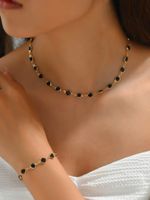 Wholesale Jewelry Simple Style Round Alloy Rhinestones Inlay Bracelets Necklace sku image 5