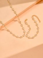 Wholesale Jewelry Simple Style Round Alloy Rhinestones Inlay Bracelets Necklace main image 3
