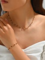 Wholesale Jewelry Simple Style Round Alloy Rhinestones Inlay Bracelets Necklace sku image 3