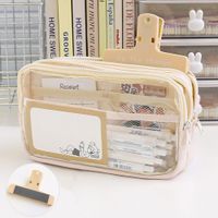 Three-layer Large Capacity Transparent Pencil Case Wholesale Girls Junior High School And Elementary School Students Pencil Box Simple Stationery Box Storage Bag sku image 10