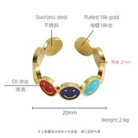 Simple Style Smiley Face Stainless Steel Plating Rings 1 Piece sku image 2
