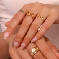 Basic Classic Style Geometric Stainless Steel Plating 18k Gold Plated Open Rings main image 2