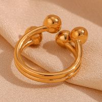 Basic Classic Style Geometric Stainless Steel Plating 18k Gold Plated Open Rings main image 4