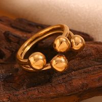 Basic Classic Style Geometric Stainless Steel Plating 18k Gold Plated Open Rings main image 1