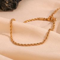 Classic Style Solid Color Stainless Steel Plating 18k Gold Plated Women's Anklet main image 4