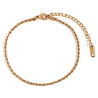 Classic Style Solid Color Stainless Steel Plating 18k Gold Plated Women's Anklet sku image 1