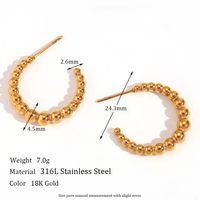 1 Pair Basic Vintage Style Classic Style C Shape Plating Stainless Steel 18k Gold Plated Earrings main image 5