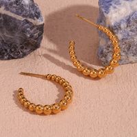 1 Pair Basic Vintage Style Classic Style C Shape Plating Stainless Steel 18k Gold Plated Earrings main image 1