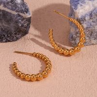 1 Pair Basic Vintage Style Classic Style C Shape Plating Stainless Steel 18k Gold Plated Earrings main image 6