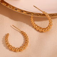 1 Pair Basic Vintage Style Classic Style C Shape Plating Stainless Steel 18k Gold Plated Earrings main image 4